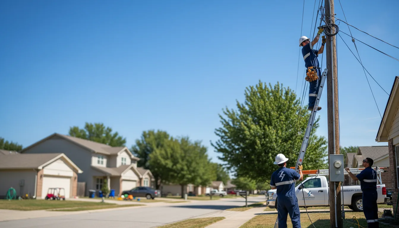 Residential electrician providing installation services in Sidney, TX